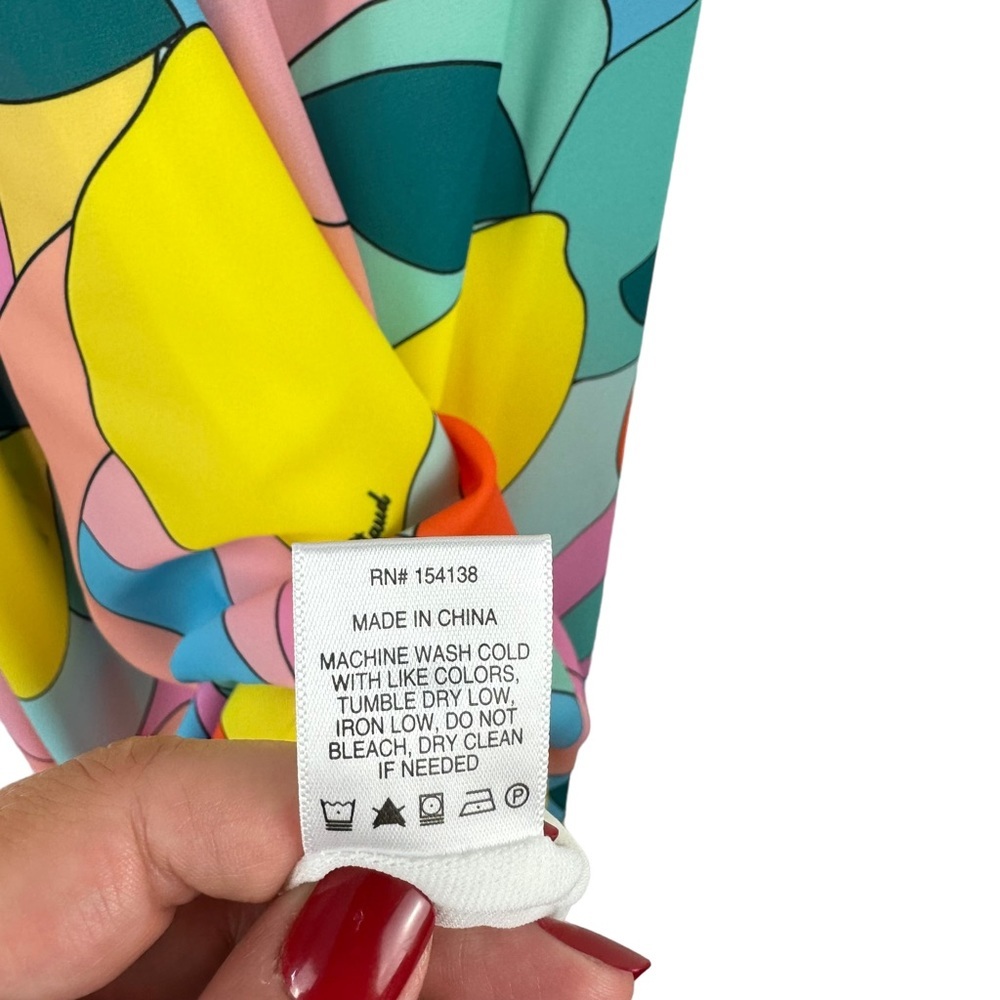 NWT Staud Sz XS Women's The Kai Midi Halter Neck Dress in Citrus Kaleidoscope - Picture 11 of 16